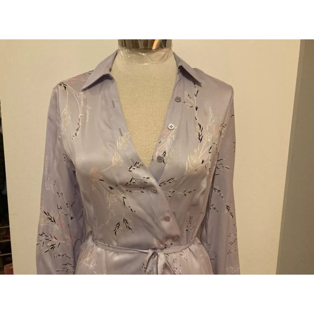 NWOT $425 EQUIPMENT 'Fabienne' Floral Print Silk Dress, Lavende Multi, S